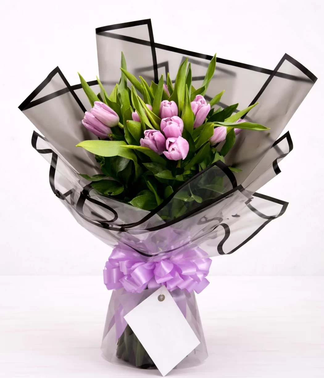 ramo de tulipanes rosados, bouquet de tulipanes, flores elegantes, arreglo floral premium, regalo co